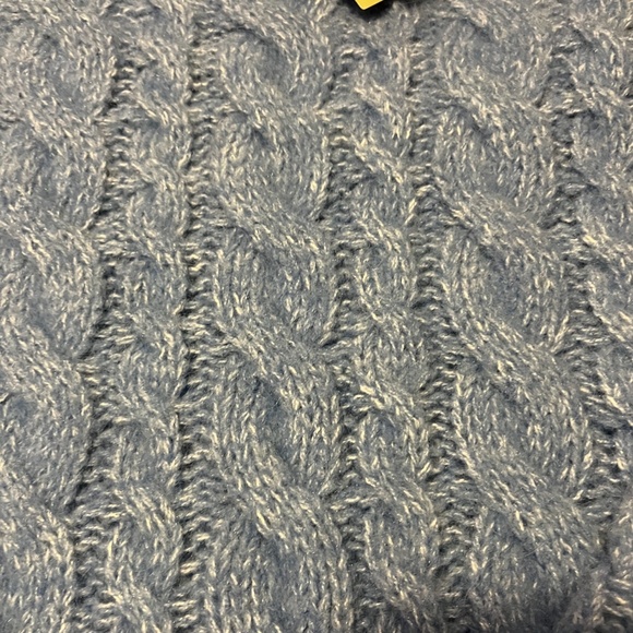 H&M blue oversized long alpaca wool blend cable-knit chunky sweater tunic NWT - Picture 5 of 11